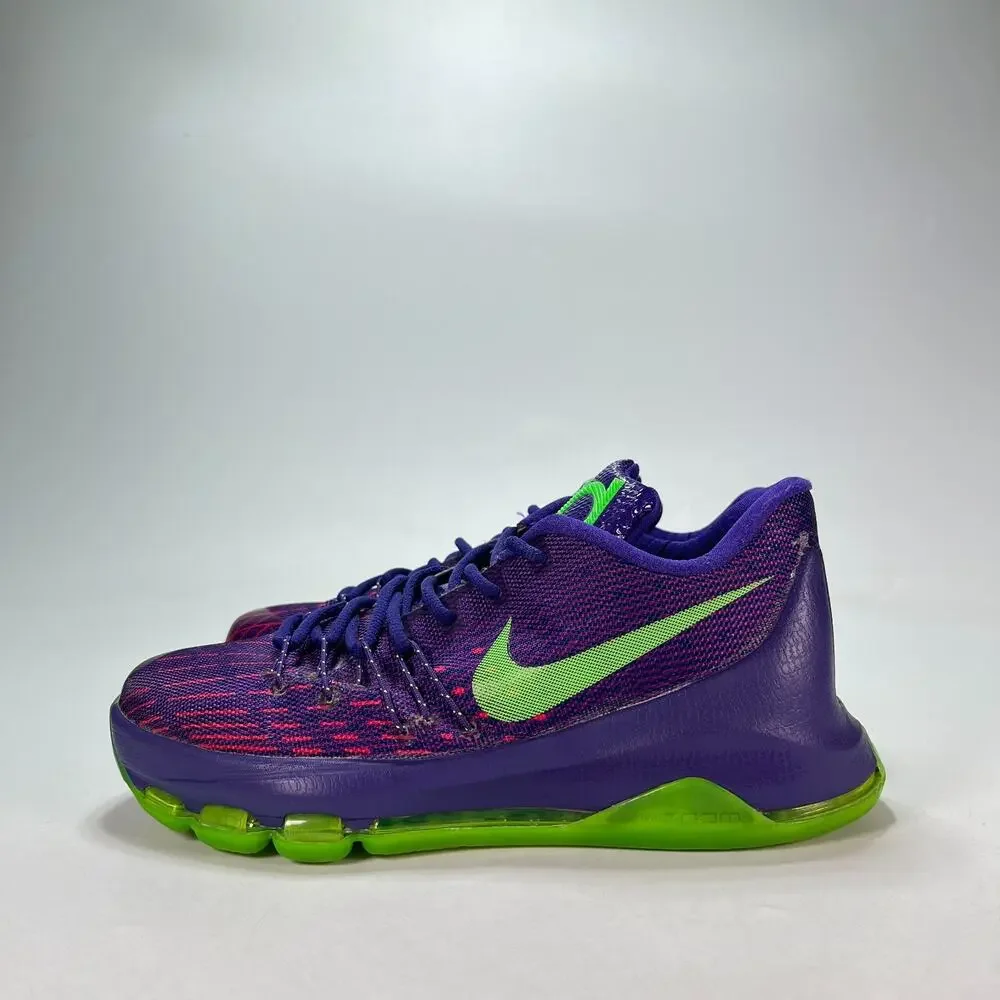 Nike KD 8 Suit Court Purple Green Strike Basketball Shoes 800259-535 Youth Sz 6